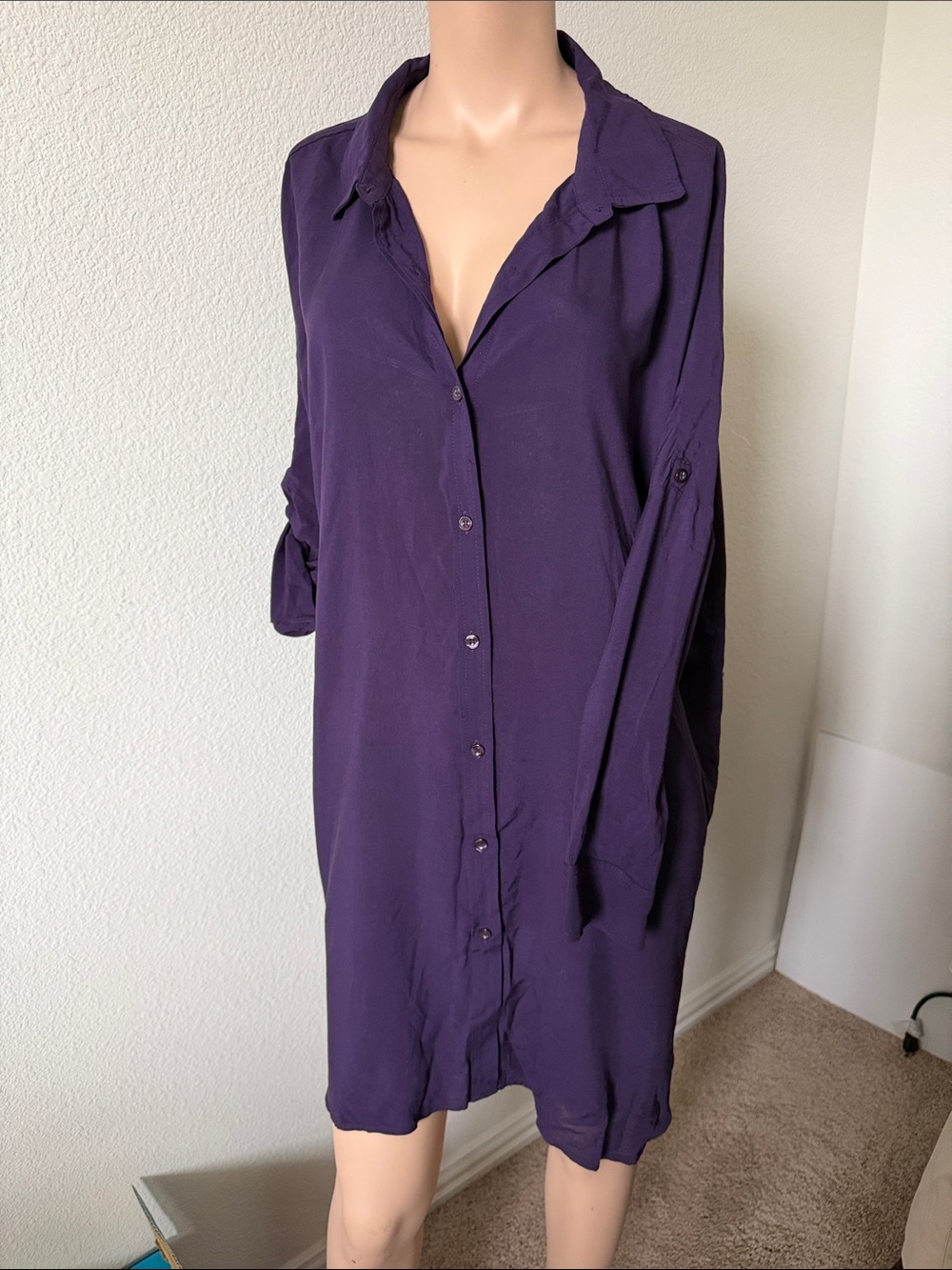 Lands' End Purple Button-Front Women's Jacket Medium